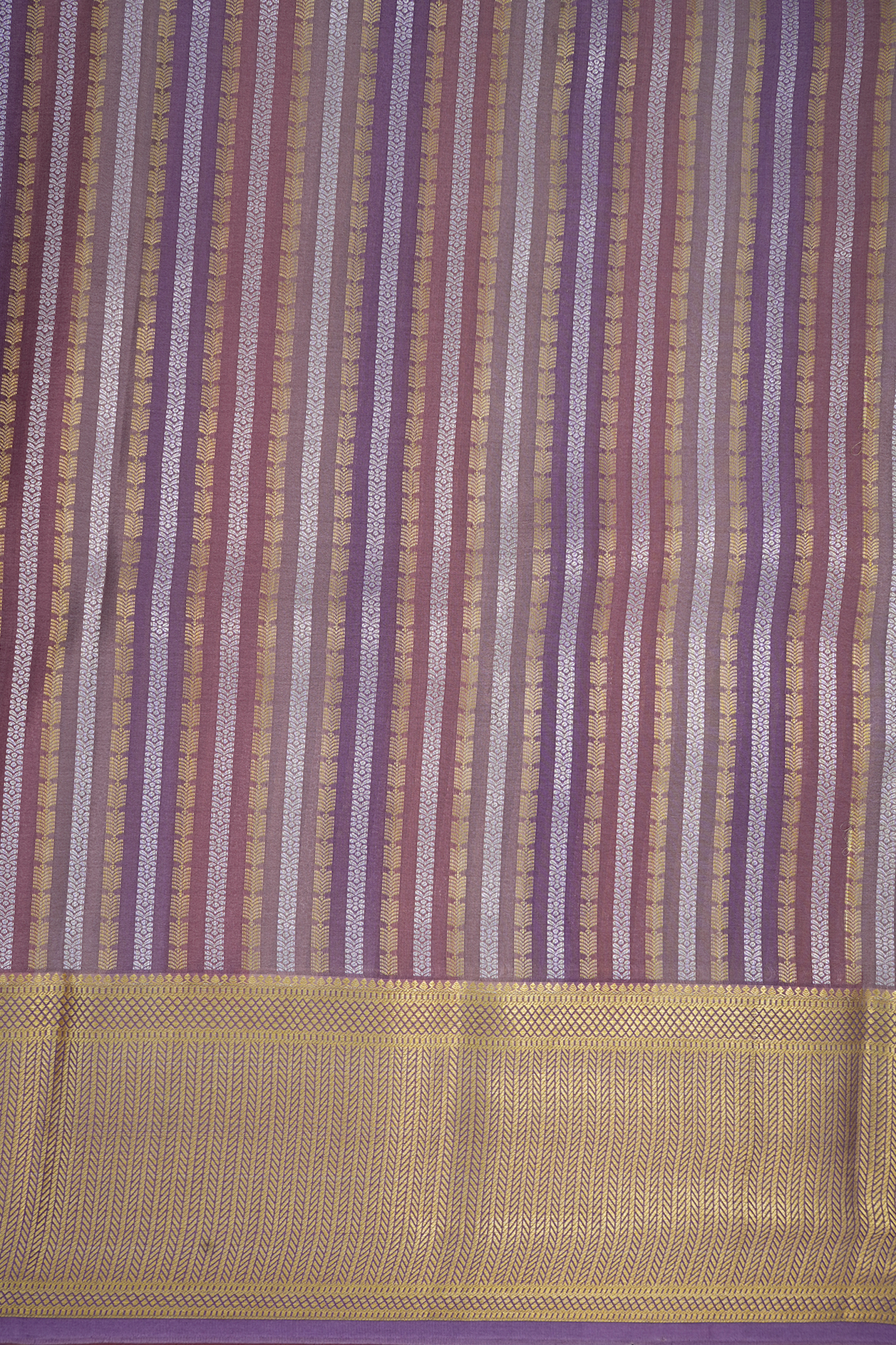 Stripes Design Multicolor Mysore Silk Saree