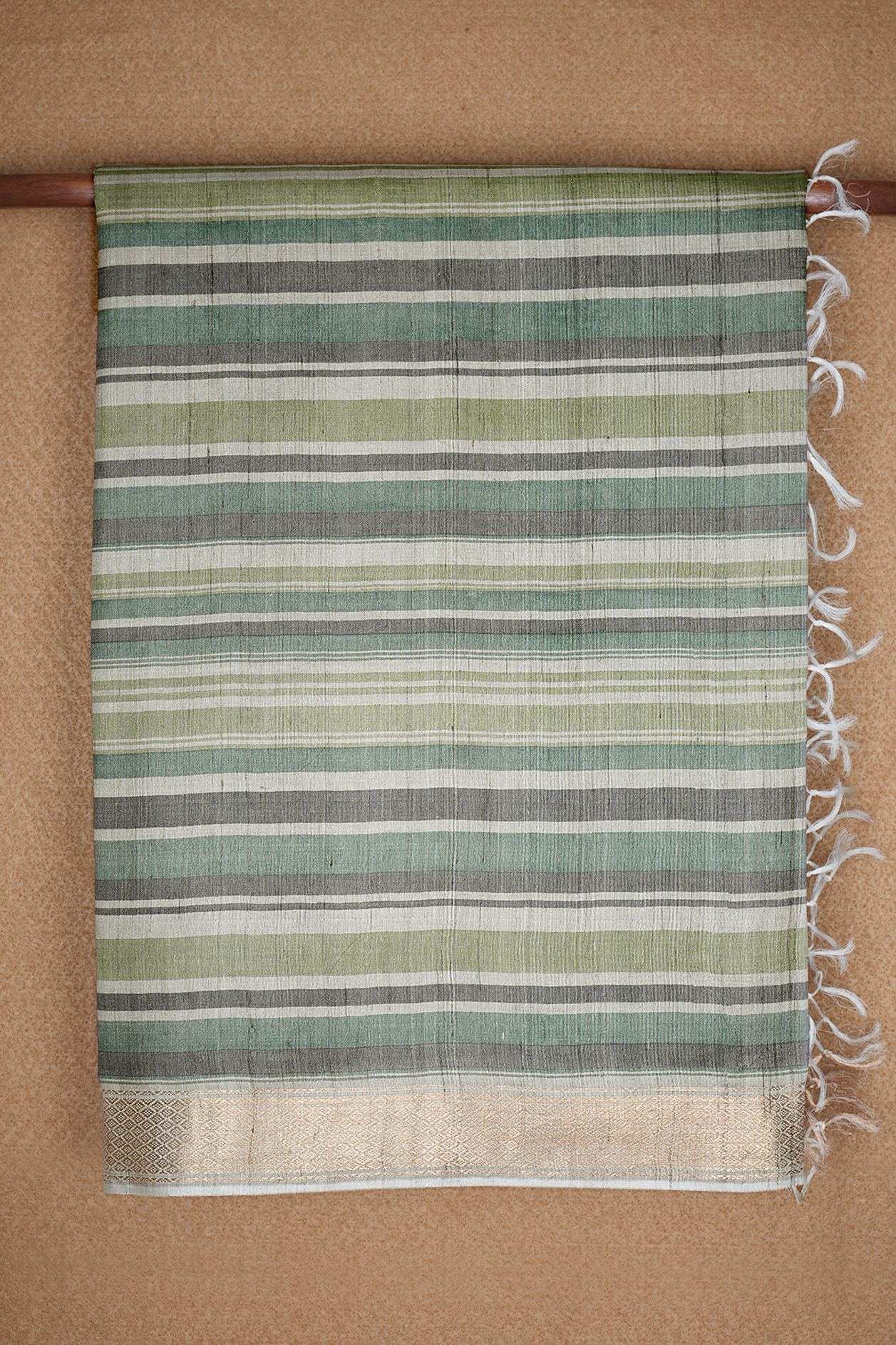 Multicolor Striped Tussar Silk Saree