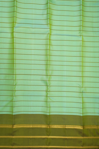 Stripes Design Pale Green Kanchipuram Silk Saree
