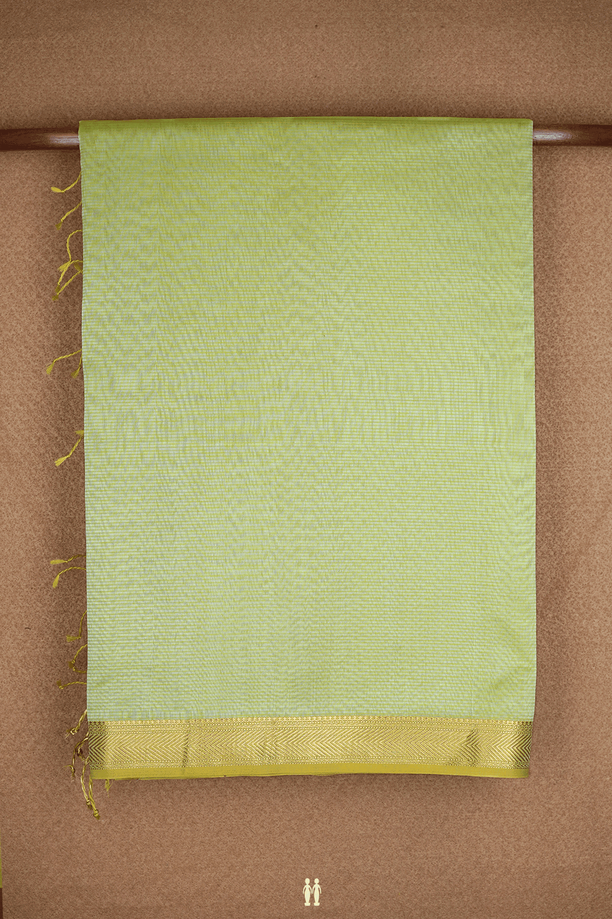 Zari Border Pastel Green Maheswari Silk Cotton Saree