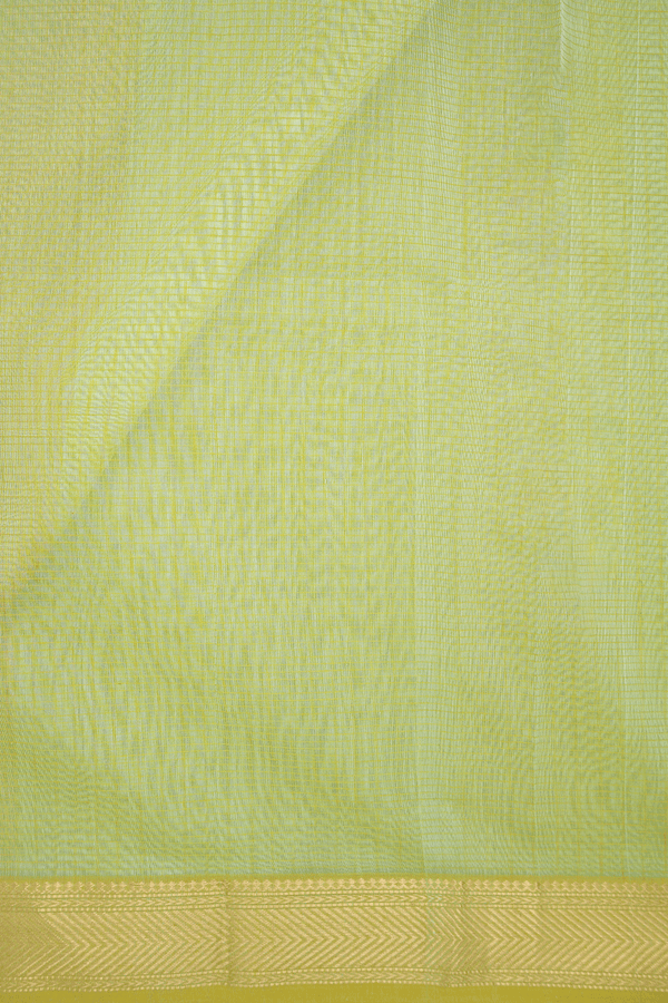 Zari Border Pastel Green Maheswari Silk Cotton Saree