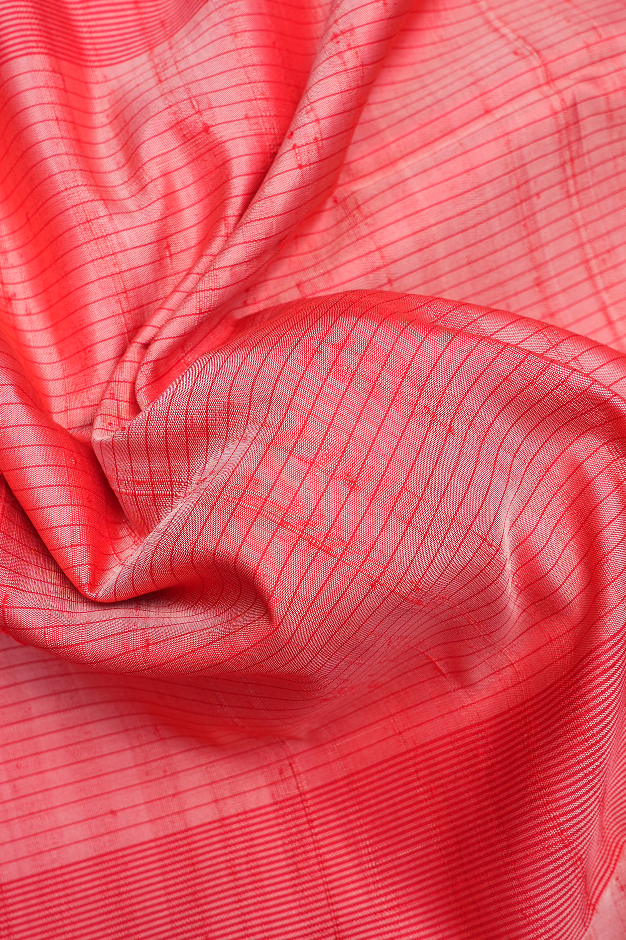 Stripes Design Pastel Red Soft Silk Saree