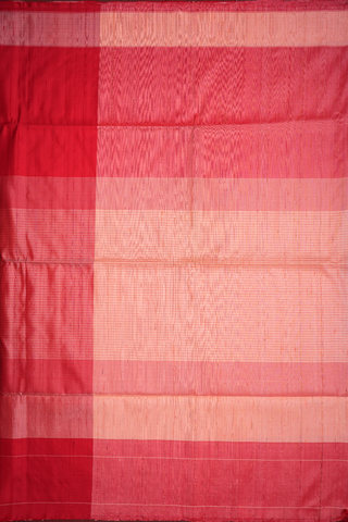 Stripes Design Pastel Red Soft Silk Saree
