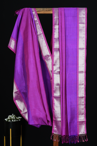 Stripes Design Purple Rose Kanchipuram Silk Dupatta
