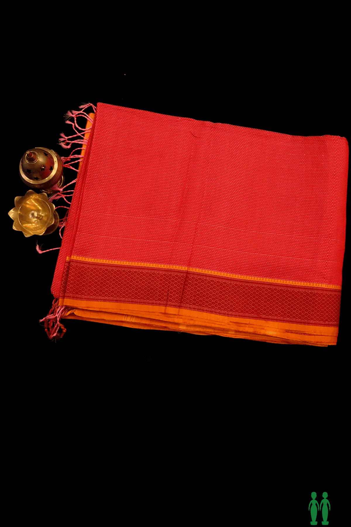 Stripes Design Red Maheswari Silk Cotton Saree