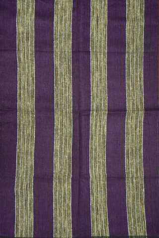 Stripes Design Regal Purple Semi Linen Saree