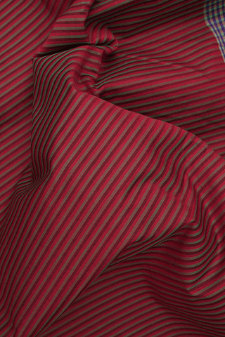 Stripes Design Shades Of Red Poly Cotton Saree