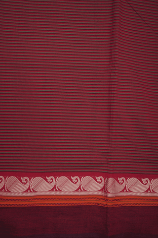 Stripes Design Shades Of Red Poly Cotton Saree