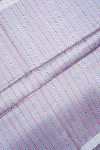 Stripes Design Steel Grey Soft Silk Saree