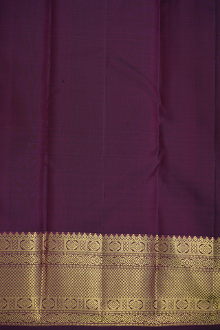 Stripes With Buttas Plum Purple Kanchipuram Silk Saree