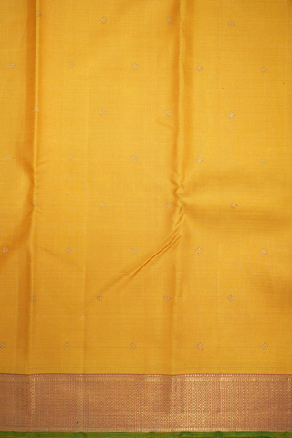 Stripes With Buttas Sunflower Yellow Kanchipuram Silk Saree