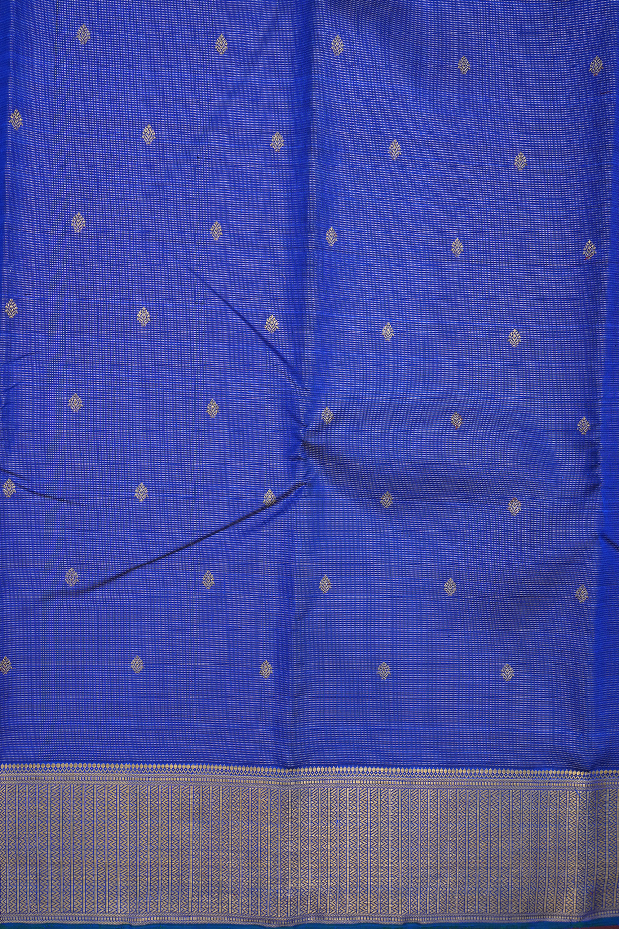 Stripes With Floral Buttas Royal Blue Kanchipuram Silk Saree