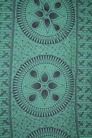 Mini Paisely Motifs Turquoise Green Sungudi Cotton Saree