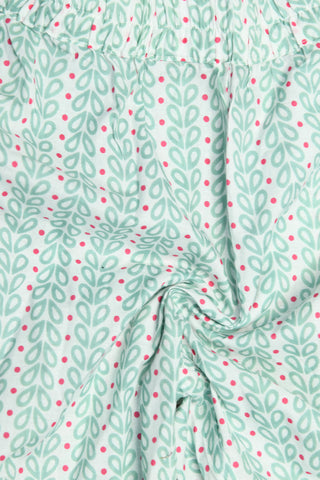 Split Neck With Floral Design Sage Green Cotton Salwar Set