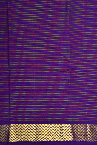 Chevron Border With Thread Work Stripes Purple Kanchipuram Silk Saree