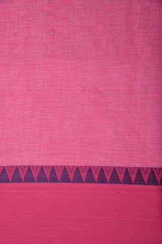 Temple Border Baby Pink Bengal Cotton Saree