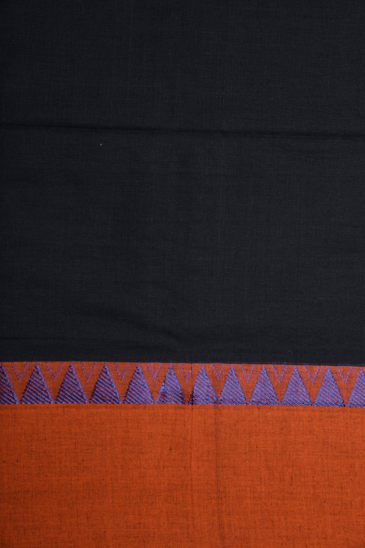 Temple Border Thread Work Black Bengal Cotton Saree