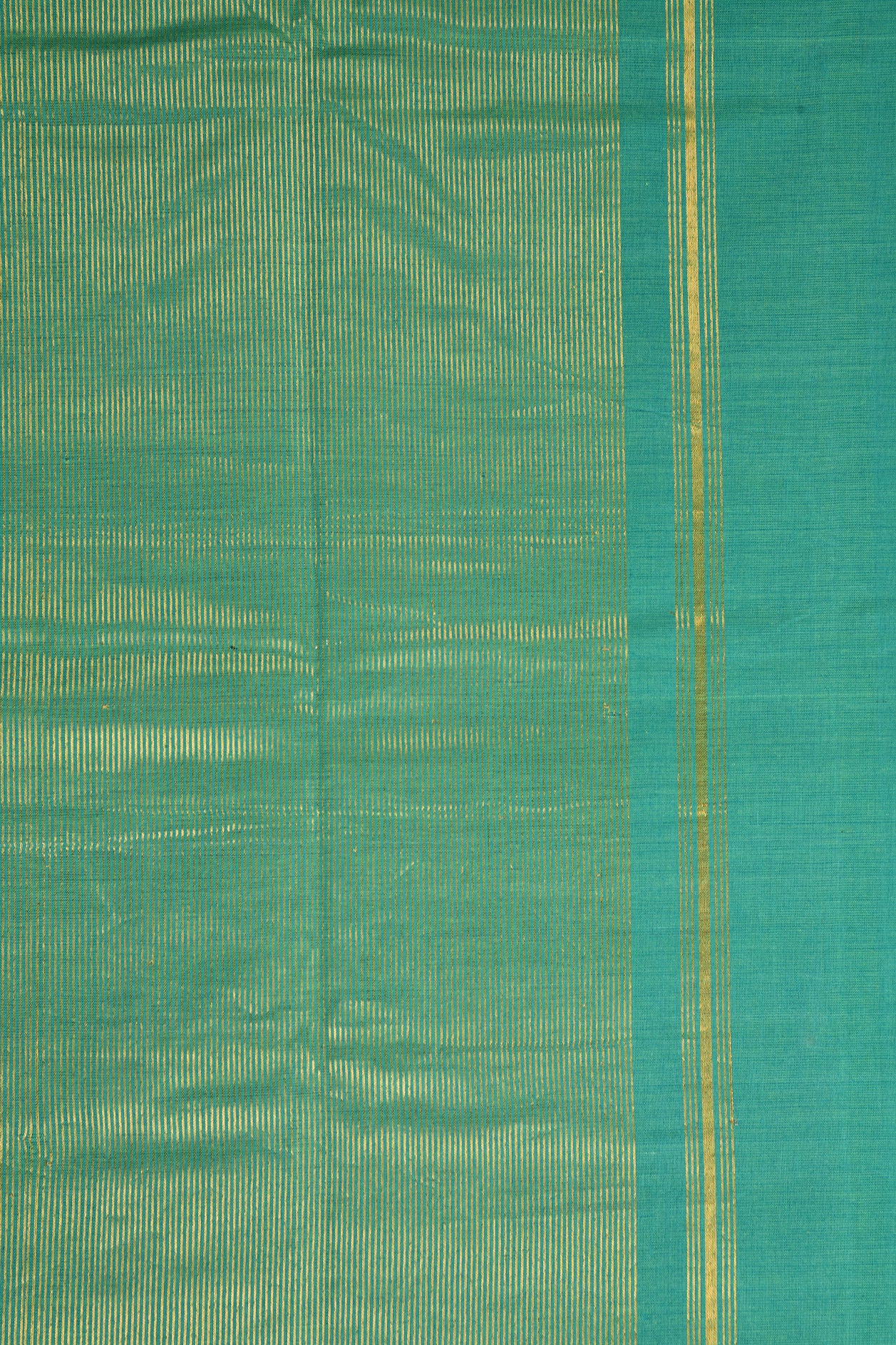 Temple Border With Turquoise Green Mangalagiri Cotton Saree