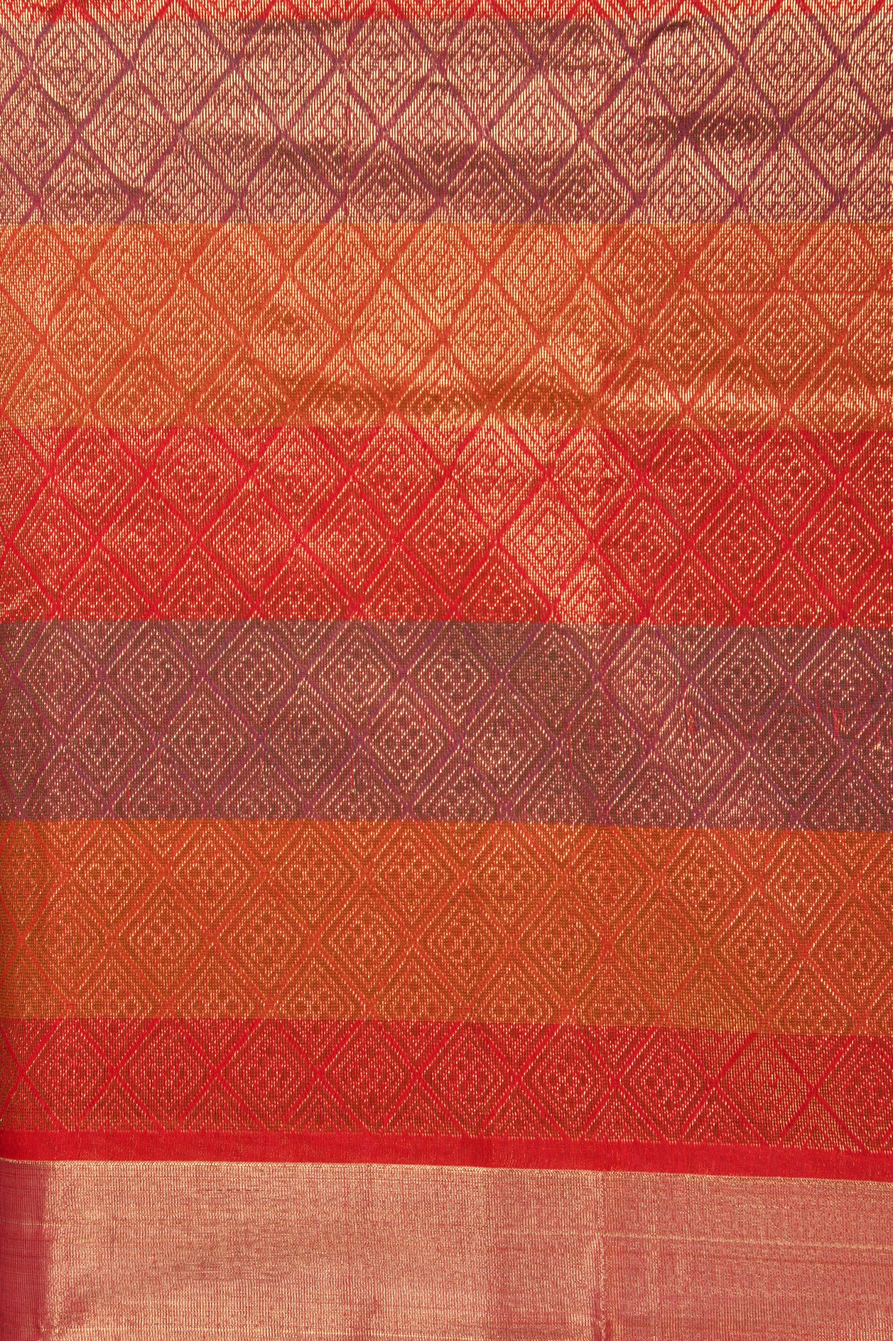 Temple Motif Checked Multicolor Kora Silk Cotton Saree
