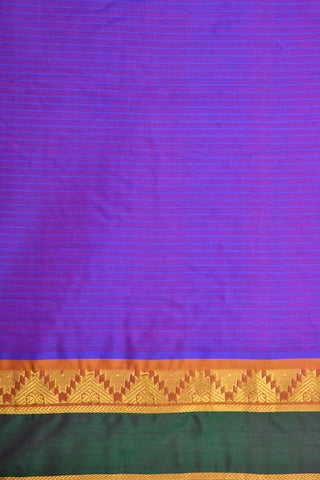 Temple Motif With Dark Violet Kanchipuram Silk Nine Yards Saree