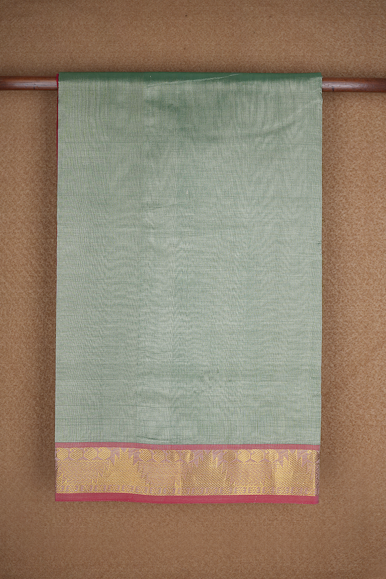 Temple Border Dusty Green Traditional Silk Cotton Saree