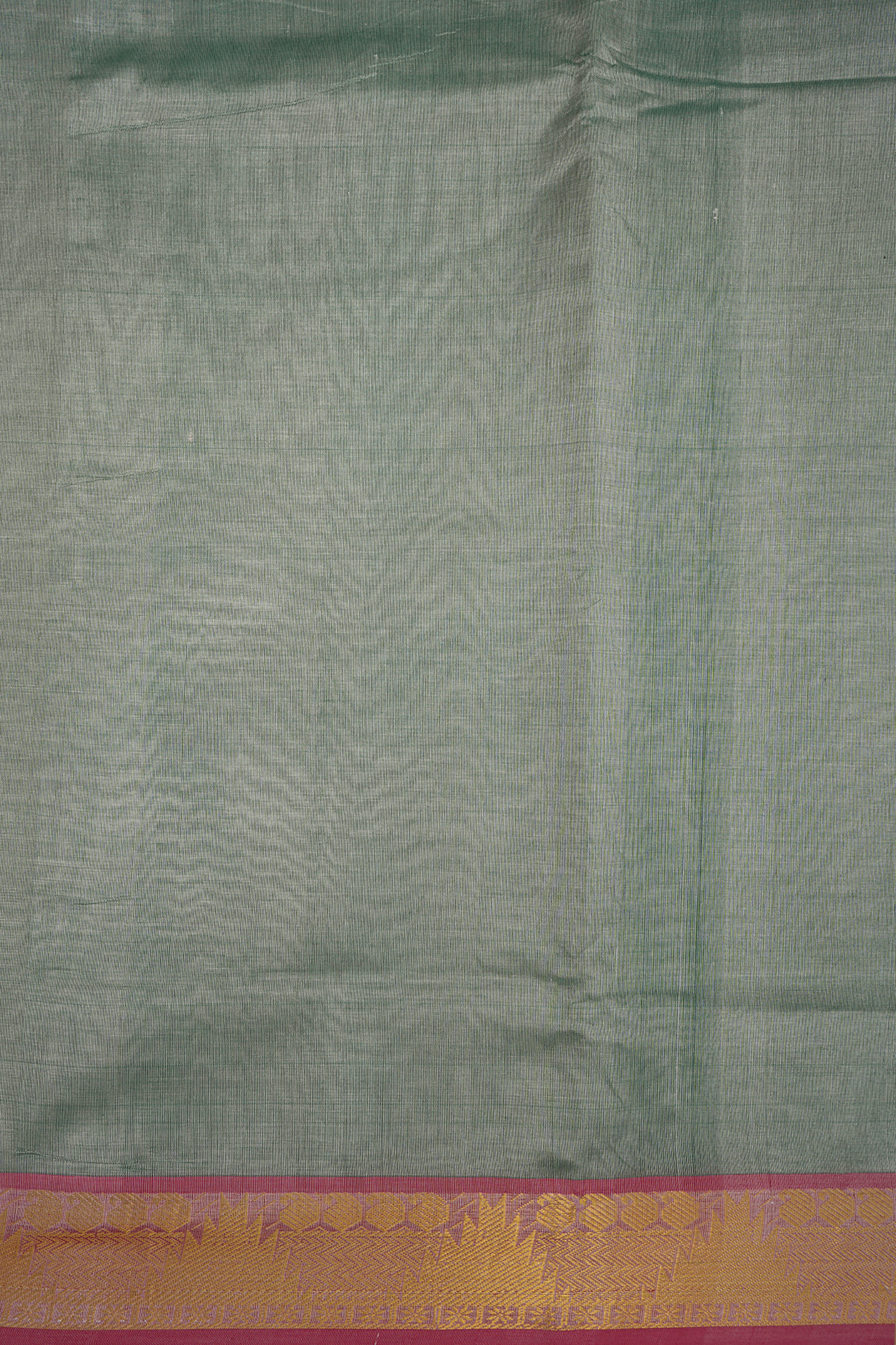 Temple Border Dusty Green Traditional Silk Cotton Saree