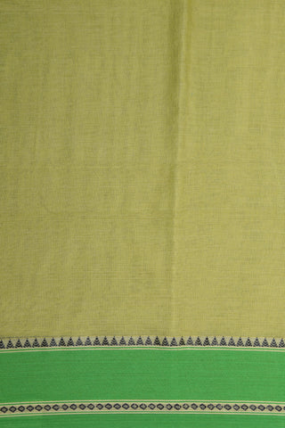 Temple Border In Plain Pastel Green Bengal Cotton Saree