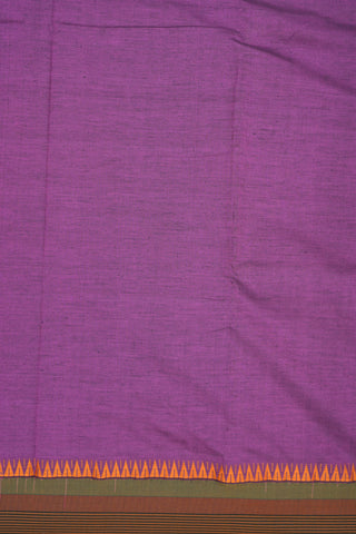 Temple Border Plain Purple Dharwad Cotton Saree