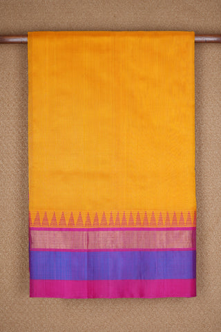 Temple Border Saffron Yellow Traditional Silk Cotton Saree