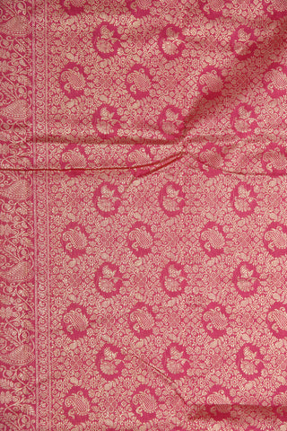 Temple Border With Buttis Punch Pink Art Silk Saree