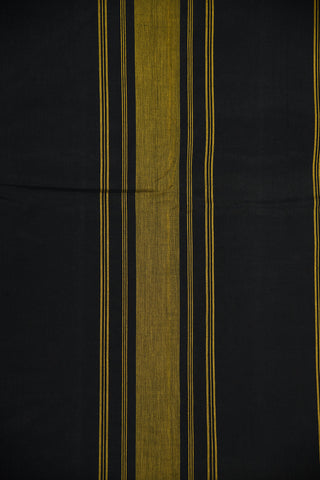 Temple Design Contrast Silk Border In Plain Corn Yellow Kanchi Cotton Saree