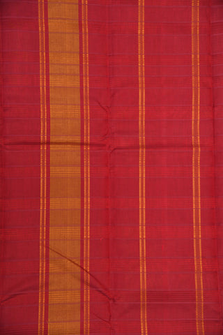 Temple Design Contrast Silk Border In Plain Mustard Kanchi Cotton Saree