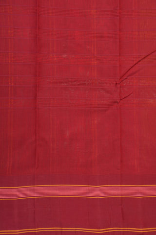 Temple Design Contrast Silk Border In Plain Mustard Kanchi Cotton Saree