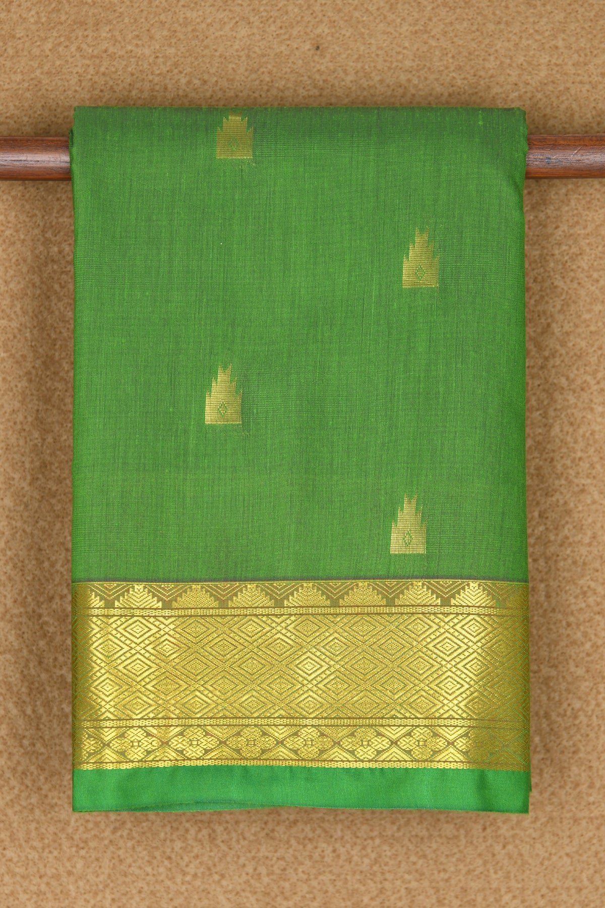 Temple Motif Parrot Green Apoorva Art Silk  Saree