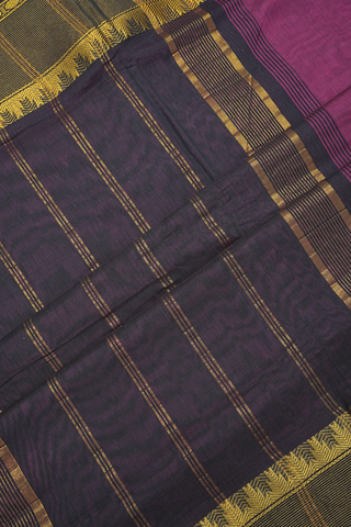 Temple Rudraksh Border Berry Purple Venkatagiri Cotton Saree