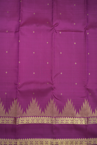 Temple Zari Border Purple Kanchipuram Silk Saree
