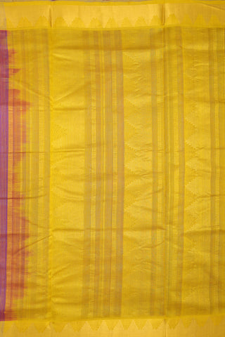 Temple Zari Border Purple Nine Yards Silk Cotton Saree