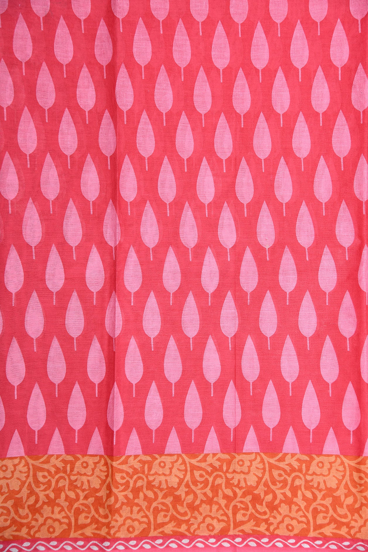Thilagam Butta Hot Pink Printed Ahmedabad Cotton Saree