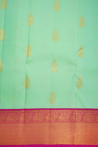 Thilagam Buttas Pastel Green Kanchipuram Silk Saree