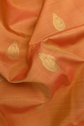 Thilagam Buttas Royal Orange Kanchipuram Silk Saree