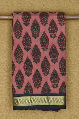 Digital Printed Thilagam Design Mauve Purple Semi Raw Silk Saree