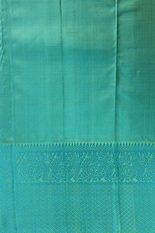 Thread Work Border With Olive Green Kanchipuram Silk Saree