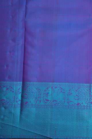 Thread Work Border With Peacock Motif Pink Kanchipuram Silk Saree