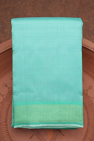 Thread Stripes Mint Green Kanchipuram Silk Saree