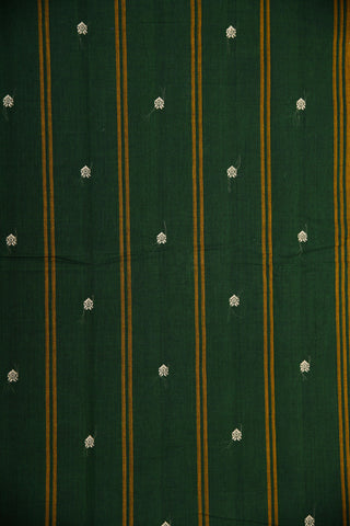 Thread Work Border In Buttis Bottle Green Chettinad Cotton Saree