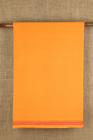 Thread Work Border In Plain Bright Orange Mangalagiri Cotton Saree