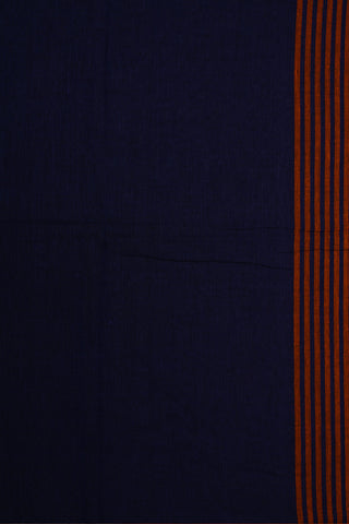 Thread Work Border In Plain Navy Blue Bengal Cotton Saree