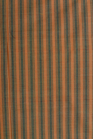 Thread Work Border In Plain Peach Orange Mangalagiri Cotton Saree
