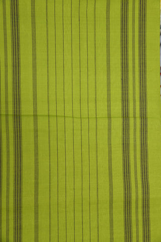 Thread Work Border In Plain Pear Green Mangalagiri Cotton Saree