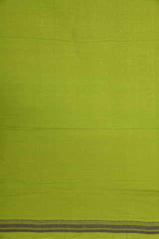 Thread Work Border In Plain Pear Green Mangalagiri Cotton Saree